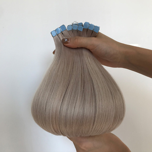 Vendita calda Mini nastro vero <span class=keywords><strong>capelli</strong></span> umani extension doppio disegnato vergine Remy piccolo nastro con diversi colori stile d'onda - Product Image 5