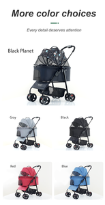 Carrito de Paseo y Transportador para Mascotas de Lujo, Personalizado, con 4 Ruedas, Grande, Transpirable, Automático y Fácil de Plegar, para <span class=keywords><strong>Perros</strong></span> y Gatos - Product Image 5