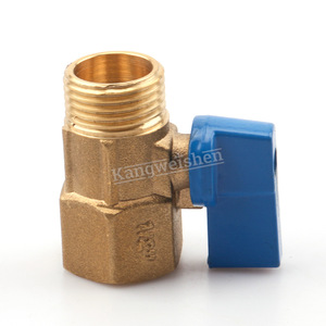 Válvula de bola de latón de 1/2 pulgada con mango azul para control de flujo de agua y gas en calentadores - Product Image 5