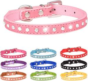 Collar de perro pequeño Bling cachorro diamante diamantes de imitación cristal lindo pequeño gatito <span class=keywords><strong>collares</strong></span> <span class=keywords><strong>para</strong></span> niña ajustable niños mujer - Product Image 2
