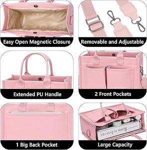 <strong>Canvas</strong> Tote Bag for Women Work Laptop Party Travel Large Capacity Purse Custom logo Wholesale OEM ODM MOQ300 BSCI ISO for USA <strong>UK</strong> - Product Image 2