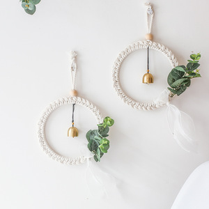Colgante de flor Artificial de macramé para decoración del hogar, suministros de diseño de habitación para niños, <span class=keywords><strong>tapiz</strong></span> tejido - Product Image 3