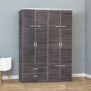 Nouvelle arrivée 4 portes en contreplaqué armoire armoire miroir tiroir ensemble pour la maison hôtel appartement chambre stockage général meubles de maison - Product Image 1