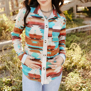 Camicie e Bluse da Donna con Motivo Azteco Occidentale, Colletto e Maniche Lunghe, Primavera-Autunno 2026 - Product Image 2