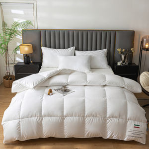 Precision 100s Pure Cotton Fabric Goose Down Filled Down <strong>Duvet</strong>, Solid Color Soft Fluffy, Queen/King Size <strong>Double</strong> <strong>Bed</strong> Bedding - Product Image 2