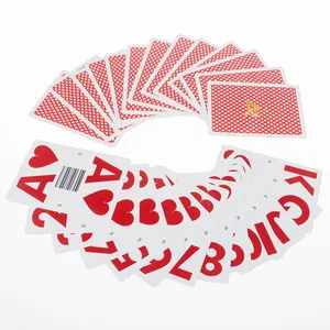 AYPC 도매 하이 퀄리티 사용자 정의 디자인 로고 100% 플라스틱 방수 포커 체스 게임 큰 숫자 카드 놀이 상자 게임