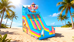 WINSUN Inflatable Tropical Flamingo Slide PVC CE Commercial Grade Kids Party Amusement Park Custom Logo Fun Playground - Product Image 5
