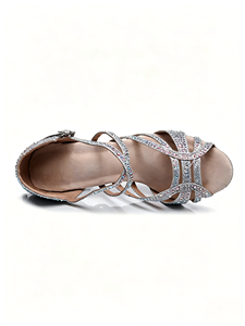 Zapatos de Baile Latino Profesionales para Mujer, Tacón Alto, Punta Abierta, Sandalias de Satén, Tango, Vals, Salón de Baile, Salsa, <span class=keywords><strong>Bachata</strong></span>, Venta al Por Mayor de Fábrica - Product Image 3