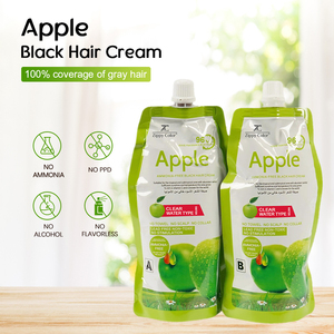 Tinte Permanente para el Cabello Negro sin Amoníaco, Precio de Fábrica, Coloración Duradera para Cubrir las Canas, <span class=keywords><strong>Color</strong></span> Negro Natural de Manzana - Product Image 3