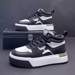 High Top White <b>Shoes</b> 2025 New Fashionable Thick Sole with <b>Increased</b> <b>Height</b> Inside Outdoor Sports and Leisure Board <b>Shoes</b> - Product Image 2