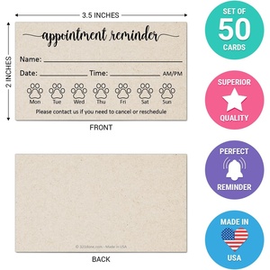 Tarjetas de recordatorio de cita veterinaria, suministros de oficina con estampado de pata para el cuidado de perros, cuidado de mascotas, chequeos, vacunas - Product Image 2