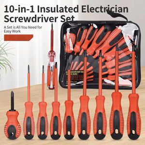 Juego de destornilladores aislados RUIKE 10 en 1 con probador de voltaje para herramientas de mantenimiento del hogar, estuche blando de almacenamiento - Product Image 2