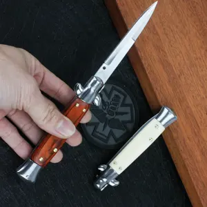 AKC 9 Inch Folding Knife Acrylic High Hardness Wooden Handle 440 Steel Outdoor Tool Wholesale