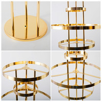 Support à fleurs en métal doré géométrique rond de luxe moderne à 4 niveaux, 118 cm, pour centre de table de mariage et décoration d'événements/fêtes