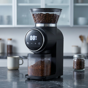 <span class=keywords><strong>Moulin</strong></span> à café conique minimaliste 160g, numérique tactile, antistatique, pour expresso, accessoire esthétique pour la maison, UE - Product Image 1