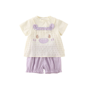 Completo estivo in cotone a due pezzi con cartoni animati per bambine, novità 2026, completo dolce con <span class=keywords><strong>pantaloncini</strong></span> e maglietta a maniche corte - Product Image 5