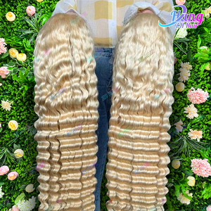 30 40 pollici parrucche ricci 613 biondo 250 densità 13x4 pizzo capelli umani onde profonde 13X6 pizzo frontale parrucca frontale da donna - Product Image 3