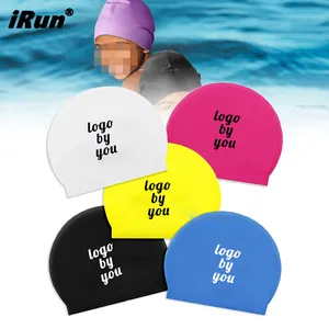 כובע שחייה סיליקון עמיד למים iRun כובעי שחייה עמידים כובעי רחצה כובע שחייה גדול במיוחד לילד פעוט