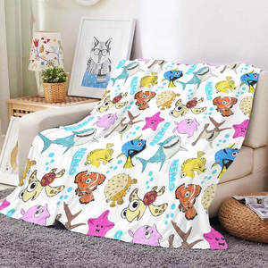 ผ้าห่มลายการ์ตูนปลาและเพื่อนๆ สไตล์เรโทร พิมพ์ลาย 3 มิติ ขายดี ผ้าฟลีซเนื้อนุ่ม ขนาดเล็ก สั่งทำได้ - Product Image 2