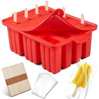 Moules à crème glacée en silicone à 10 cavités sans BPA avec support à sucettes glacées