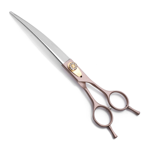 Professionale di rosa oro curvo lama nuovo disegno di tensione cnc vite pet grooming forbici per il cane taglio di capelli MX236 - Product Image 2