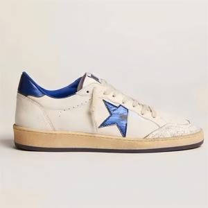 Baskets montantes décontractées unisexe en cuir vieilli à motif étoile, style rétro, haute qualité, pour la marche - Product Image 1