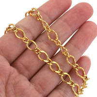 Vente en gros de maillons croisés en acier inoxydable de 18 ct en relief pour le bricolage collier à chaîne en O en or Bracelet ornement accessoires de bijoux
