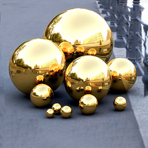 Varios tamaños Suministro 201 304 Chapado en Navidad Durable Titanio Acero inoxidable Bola de <span class=keywords><strong>metal</strong></span> dorado Esfera hueca - Product Image 3