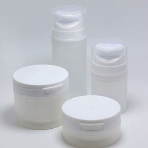 Nouveauté : Flacons pompe sans air en PP de 30 ml et 100 ml, cylindriques, blancs, pour crème visage, sérum, nettoyant facial, cosmétiques 150 g - Product Image 2