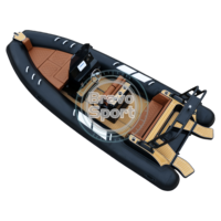 Bateau pneumatique semi-rigide de luxe en aluminium noir de 5,8 m (19 pieds) en PVC Hypalon, modèle 580, le plus vendu