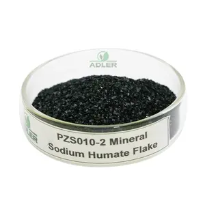 Super Minerale Natrium Humate Flake Organische Stof Meststof Zwarte Bodem Amendementen Water Oplosbaarheid Meststof