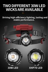30W XHP70 Lumen élevé 1000m <span class=keywords><strong>interrupteur</strong></span> rotatif <span class=keywords><strong>de</strong></span> <span class=keywords><strong>phare</strong></span> extérieur en alliage d'aluminium capteur <span class=keywords><strong>phare</strong></span> <span class=keywords><strong>avec</strong></span> crochet casque lumière <span class=keywords><strong>de</strong></span> <span class=keywords><strong>travail</strong></span>. - Product Image 3
