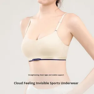 Reggiseno Senza Cuciture Senza <span class=keywords><strong>Ferretto</strong></span> per Donne <span class=keywords><strong>con</strong></span> Seno Piccolo Push-Up Coppa Fissa <span class=keywords><strong>Fascia</strong></span> Sportiva Comoda <span class=keywords><strong>con</strong></span> Spalline Sottili - Product Image 2