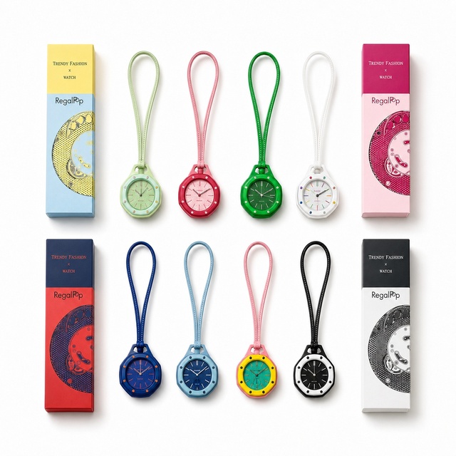 Custom Logo Low MOQ Royal Pop Quartz Pocket Watch Colorful Lanyard Pendant Watch Wholesale Manufacturer