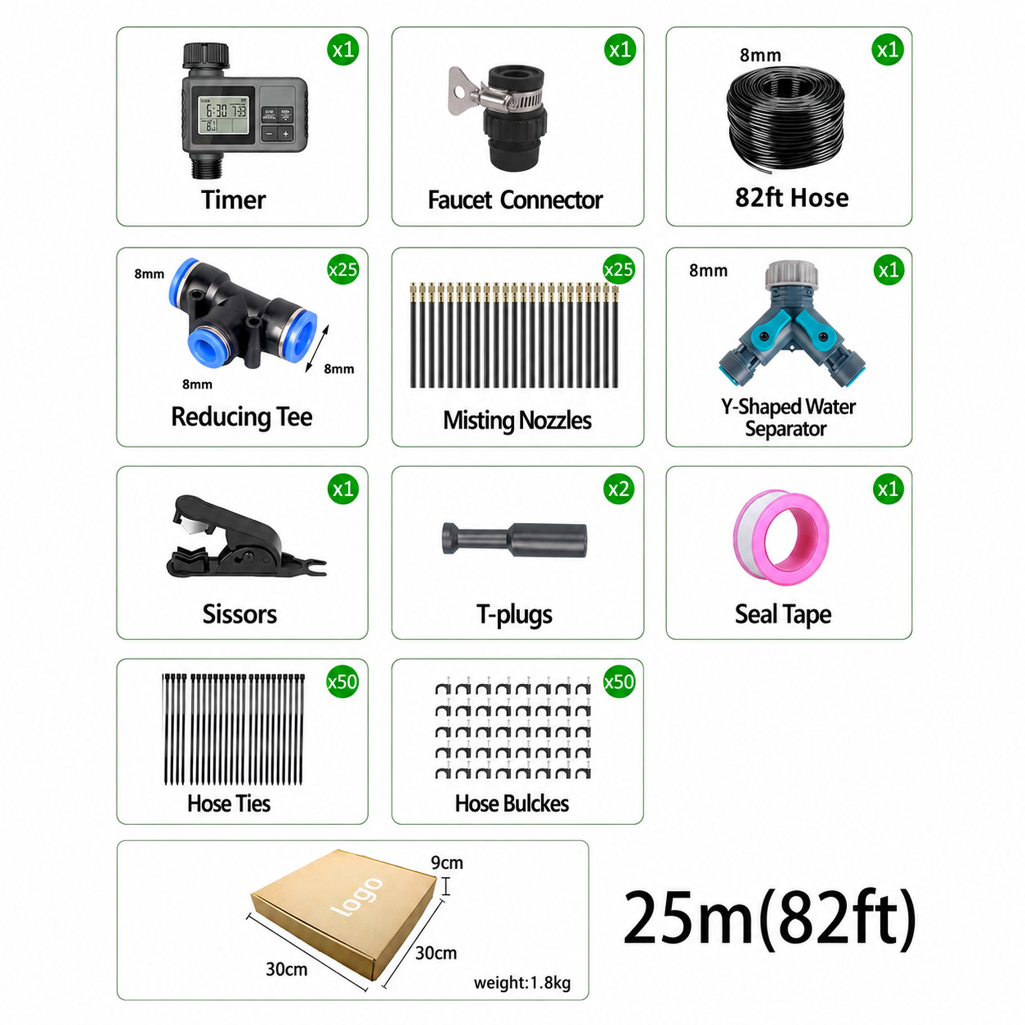 Green K1 Kit: 8mm 82ft