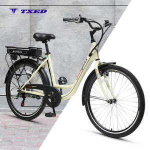 TXED Budget-Friendly 26 Inch City EBike 6-Speed Alloy Frame V Brake 36V 7.8Ah Lithium Battery 250 Rear <strong>Motor</strong> Electric City <strong>Bike</strong> - Product Image 2