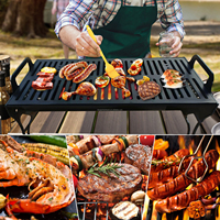 Slot Grill - Barbecue pliable pour un rangement facile, en acier, adapté au camping, aux fêtes, à la plage et à la cuisine en plein air