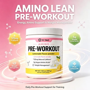 Amino Pre-Entrenamiento en Polvo Sabor Limonada Rosa 125mg Cafeína Natural Aminoácidos Veganos Impulso de Energía Control de Peso Dietético - Product Image 4