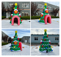 Arbre de Noël gonflable personnalisé de 4 m, grotte géante imperméable pour Noël, tente de Noël gonflable facile à installer