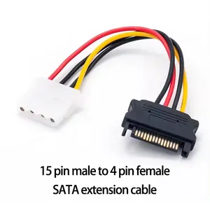 Offre Spéciale disque dur IDE câble SATA de haute qualité 4p femelle à 15p câble adaptateur mâle Sata