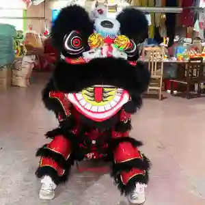 Fantasia chinesa de leão para dança e cosplay, artesanal de qualidade, para adultos, traje de dança do dragão leão, tradicional, chinês