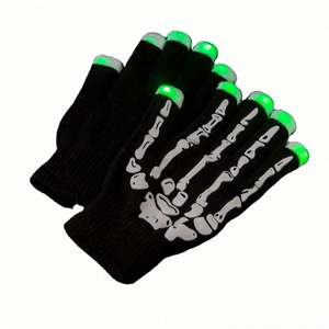 Guantes de Dedo de Esqueleto Luminosos LED para Halloween, Guantes Intermitentes para Fiestas, para Uso en Exteriores - Product Image 4