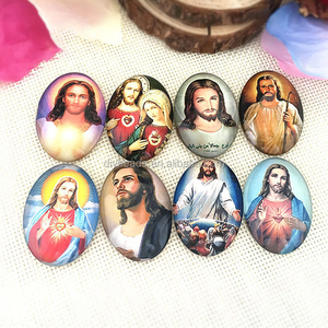 Ritratti Ovali della Vergine <span class=keywords><strong>Maria</strong></span> <span class=keywords><strong>e</strong></span> <span class=keywords><strong>Gesù</strong></span> su Cabochon in Vetro, Componenti per Gioielli in Diverse Dimensioni - Product Image 5