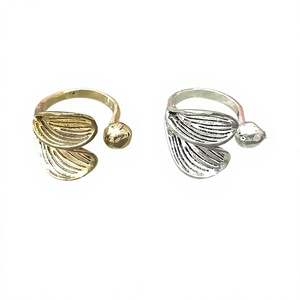 Modern Wing Shape Alloy <b>Rings</b> Gold Plated Unisex Daily Wear Jewelry <b>Plain</b> Design Fashion Statement Piece - Product Image 1