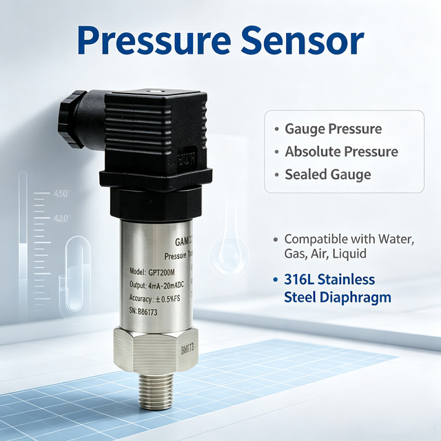 GAMICOS GPT200 0-100MPa Piezoresistive Stainless Steel Diffused Silicon Water Pressure Transducer Sensor for Water Supply