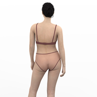 Dames Elegante Kanten Lingerie Bloemenborduurwerk Snel Droog En Duurzaam-Zachte Doorzichtige Bh En Panty Set