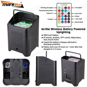 Smartbat 6x18W Luci DJ Wireless a Batteria Par Light con Controllo APP IR WIFI DMX per Matrimoni, Feste ed Eventi - Product Image 4