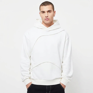High quality Custom Design Cut And Sew blank Hoodie 100% cotton Patchwork Hoodies No <b>strings</b> hoodies for men - Product Image 1