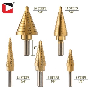 HSS 6pcs Titanium <b>Step</b> Drill Bit Set with Center - Product Image 3