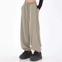 Pantalon Harem Femme Personnalisé de Haute Qualité, Taille Mi-Haute, Sportif, Écologique, Teinture Automne, Respirant, Doux, Confortable, Élastique, Type Survêtement